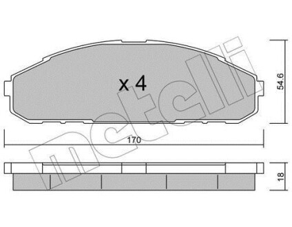 Тормозные колодки дисковые, комплект Metelli 22-0495-0