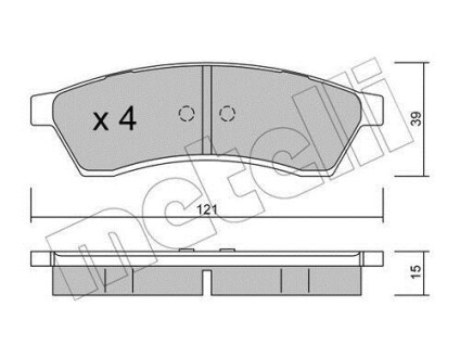 Тормозные колодки дисковые, комплект Metelli 22-0510-0