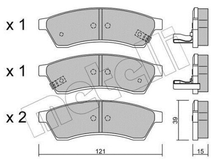 Тормозные колодки дисковые, комплект Metelli 22-0510-1