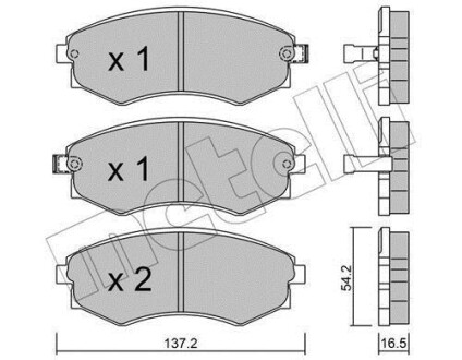 Тормозные колодки дисковые, комплект Metelli 22-0518-0