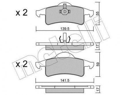 Колодки гальмівні (задні) Jeep Grand Cherokee II 99-05 Metelli 22-0526-0 (фото 1)