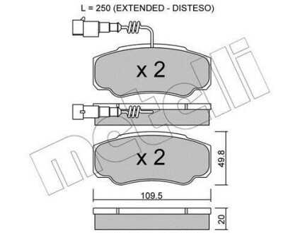 Тормозные колодки дисковые, комплект Metelli 22-0532-1