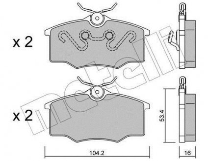 Колодки гальмівні (передні) Opel Corsa B 99-00 Metelli 22-0537-0