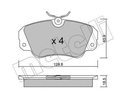 Тормозные колодки дисковые, комплект Metelli 22-0538-0