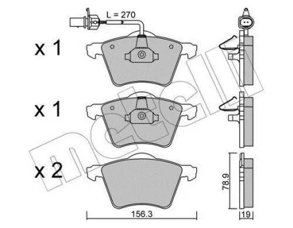 Тормозные колодки дисковые, комплект Metelli 22-0550-0