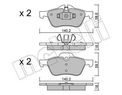 Колодки гальмівні (передні) Mini Cooper/One 01-06 Metelli 22-0555-0