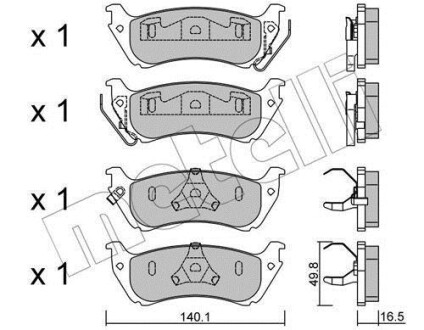 Тормозные колодки дисковые, комплект Metelli 22-0570-0