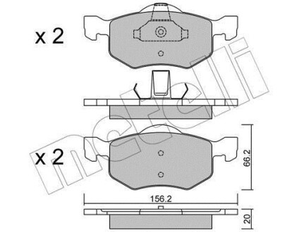 Тормозные колодки дисковые, комплект Metelli 22-0609-0