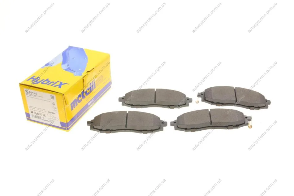 Колодки гальмівні (передні) Nissan Navara/Pick Up 2.4i/2.5 TD 98- (Akebono) Metelli 22-0611-0 (фото 1)