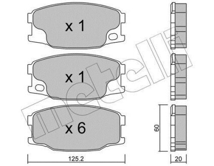 Тормозные колодки дисковые, комплект Metelli 22-0622-0