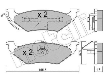 Тормозные колодки дисковые, комплект Metelli 22-0624-0