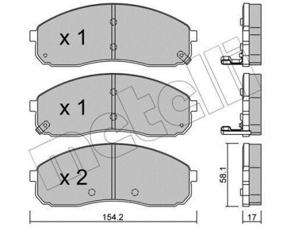 Тормозные колодки дисковые, комплект Metelli 22-0631-0