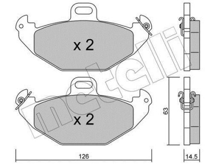 Тормозные колодки дисковые, комплект Metelli 22-0634-0