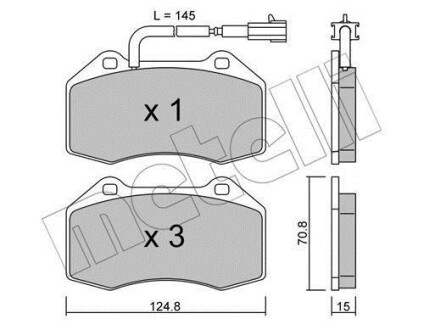 Тормозные колодки дисковые, комплект Metelli 22-0651-1