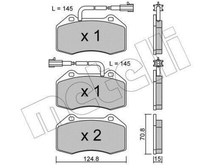 Тормозные колодки дисковые, комплект Metelli 22-0651-2