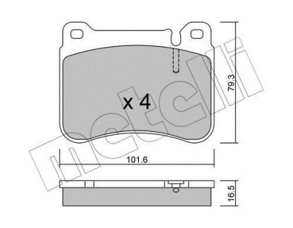 Тормозные колодки дисковые, комплект Metelli 22-0668-0