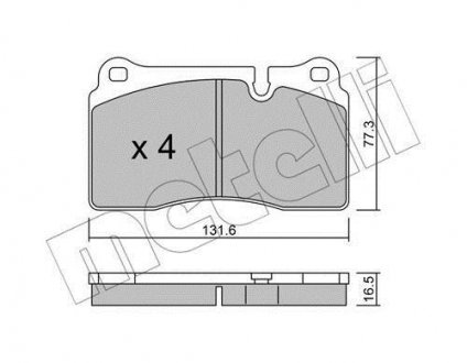 Колодки гальмівні (передні) Land Rover Range Rover 02-13 Metelli 22-0695-0 (фото 1)