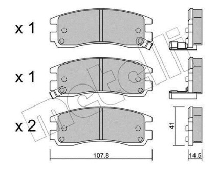 Тормозные колодки дисковые, комплект Metelli 22-0697-0