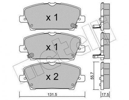 Колодки гальмівні (передні) Honda Civic VIII 05- Metelli 22-0728-0 (фото 1)