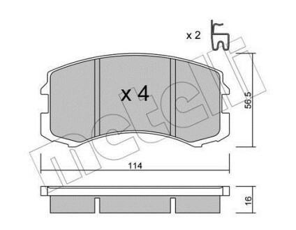 Тормозные колодки дисковые, комплект Metelli 22-0736-0