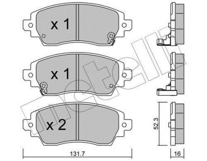 Тормозные колодки дисковые, комплект Metelli 22-0750-0