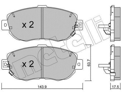 Тормозные колодки дисковые, комплект Metelli 22-0756-0