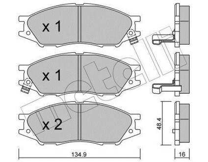 Тормозные колодки дисковые, комплект Metelli 22-0810-0