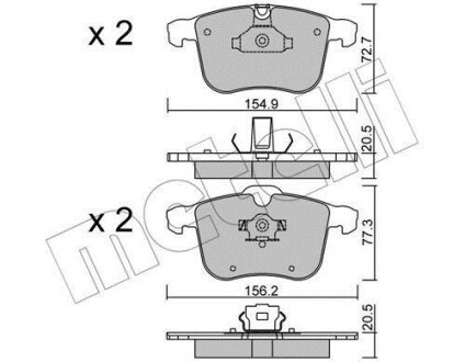 Тормозные колодки дисковые, комплект Metelli 22-0813-0