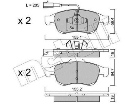 Тормозные колодки дисковые, комплект Metelli 22-0817-1