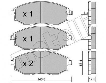 Колодки гальмівні (передні) Chevrolet Epica 04-11 Metelli 22-0845-0