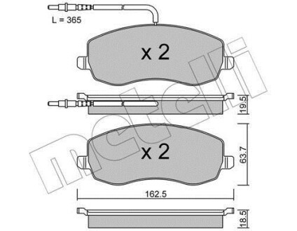 Тормозные колодки дисковые, комплект Metelli 22-0847-0