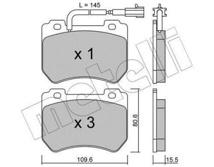 Тормозные колодки дисковые, комплект Metelli 22-0848-0