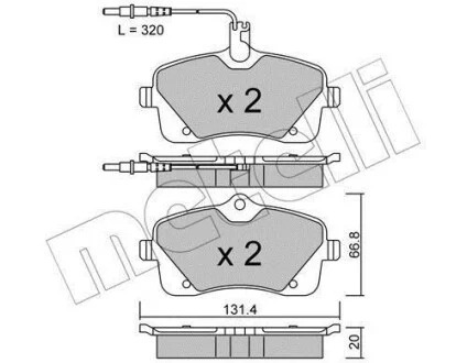 Тормозные колодки дисковые, комплект Metelli 22-0853-0