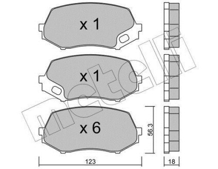 Тормозные колодки дисковые, комплект Metelli 22-0874-0