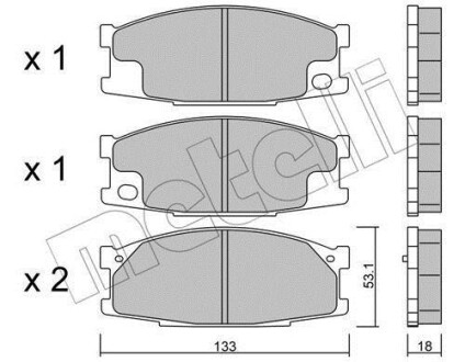 Тормозные колодки дисковые, комплект Metelli 22-0909-0