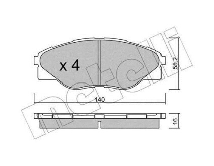 Тормозные колодки дисковые, комплект Metelli 22-0936-0