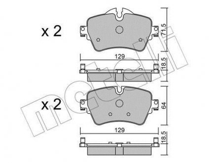 Колодки гальмівні (передні) BMW 2 (F45/F46)/Mini Cooper/Clubman 14- Metelli 22-1013-0