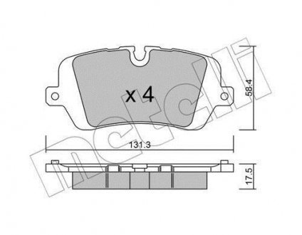 Колодки гальмівні (задні) Land Rover Range Rover 12-/Defender 19-/Discovery V 16- Metelli 22-1025-0 (фото 1)