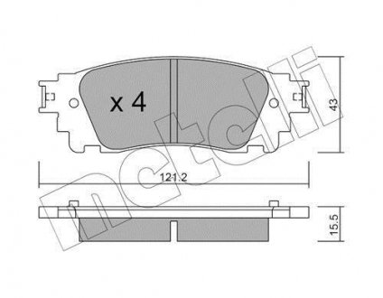 Колодки гальмівні (задні) Lexus NX 14- Metelli 22-1041-0