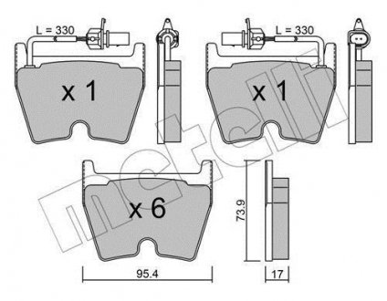 Колодки гальмівні (передні) Audi A4/A5/A6/VW Phaeton 02-17 Metelli 22-1043-0