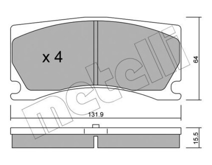 Тормозные колодки дисковые, комплект Metelli 22-1106-0