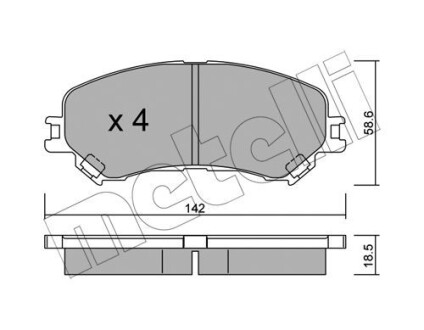 Тормозные колодки дисковые, комплект Metelli 22-1111-0