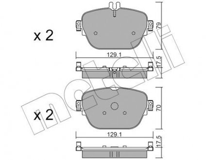 Колодки гальмівні (задні) MB E-class (W213/S213/A238) 16-/GLC-class (X253/C253) 17- Metelli 22-1138-0 (фото 1)