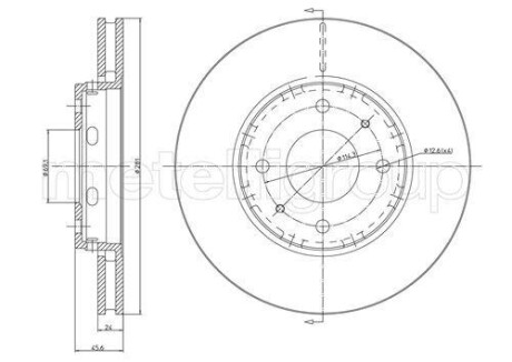 Тормозной диск передний вентилируемый Metelli 23-0467C