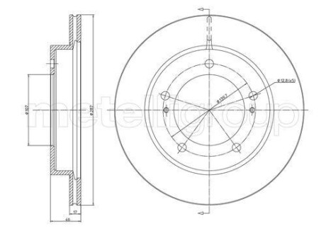 Тормозной диск передний вентилируемый Metelli 23-0501