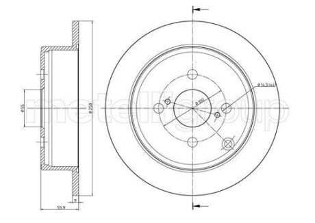 Тормозной диск задний невентилируемый Metelli 23-0634C