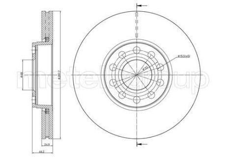 Тормозной диск передний вентилируемый Metelli 23-0745C