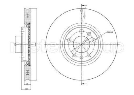 Тормозной диск передний вентилируемый Metelli 23-0861C