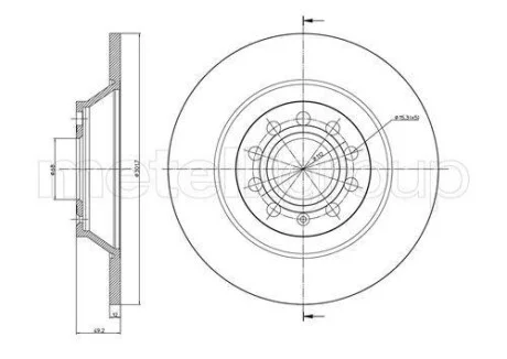 Тормозной диск задний невентилируемый Metelli 23-0865C