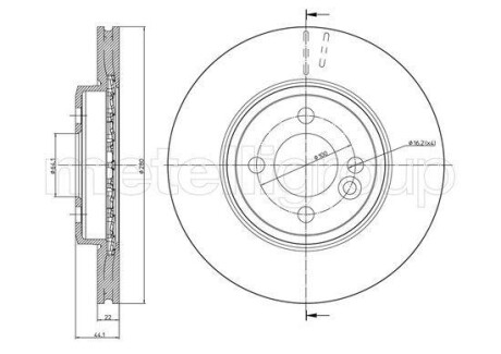 Тормозной диск передний вентилируемый Metelli 23-0940C